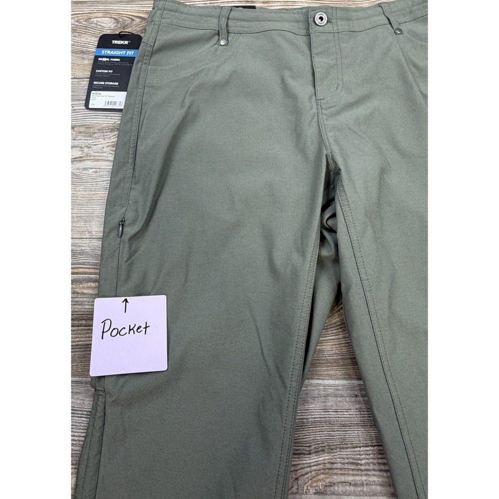 NEW  Kuhl Women's Trekr Pants‎ W/Capri Conversion Olive Green 14P Hike Gorpcore - Picture 3 of 16